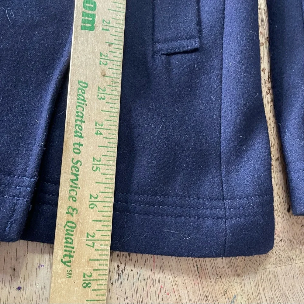 J. CREW Wool Blend Navy Gold Buttons Double Breasted Military‎ Sailor Peacoat 0